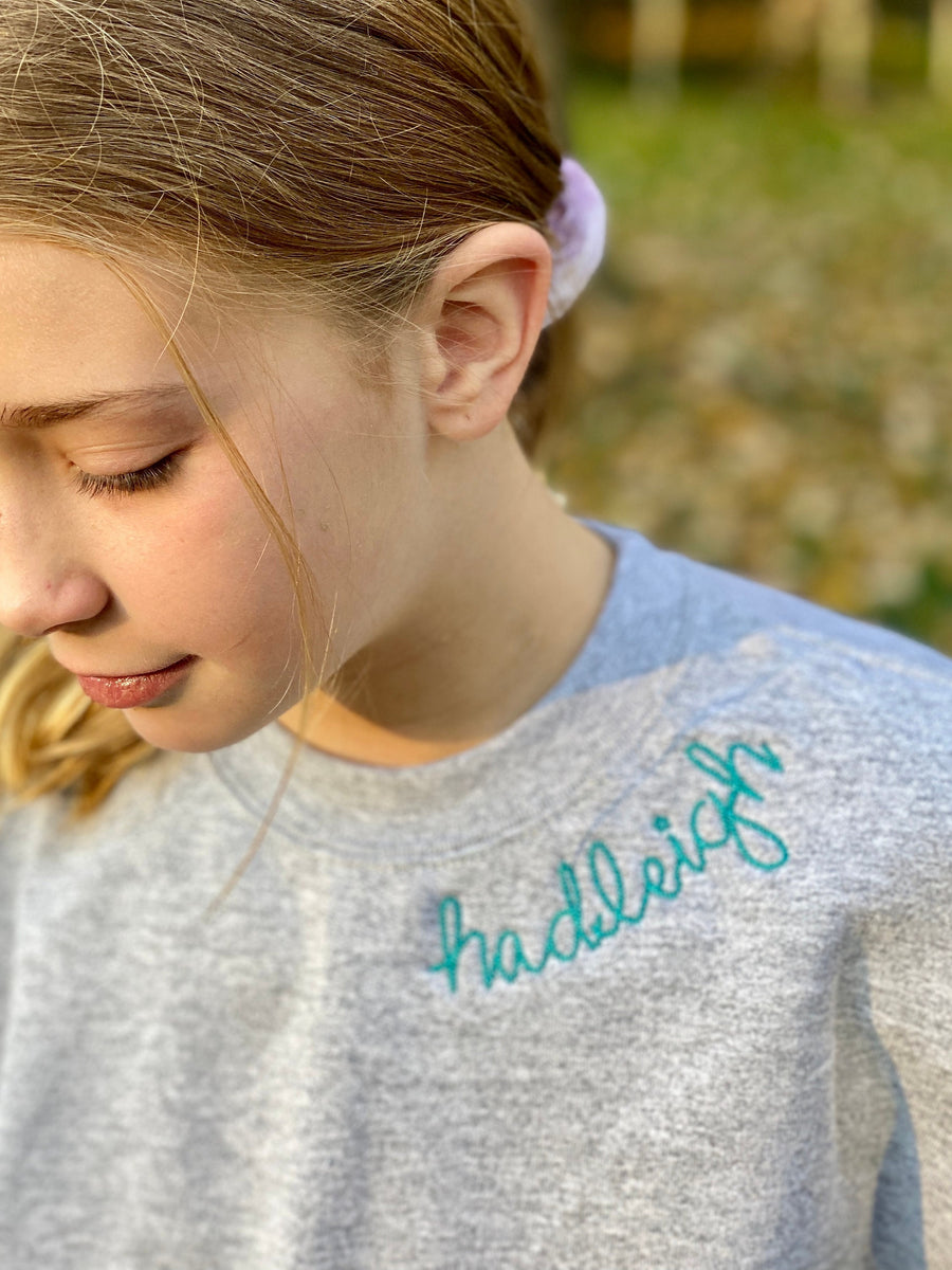Kingsstrong Chain Stitch Embroidered Neckline Sweatshirt – 7 Threads  Embroidery