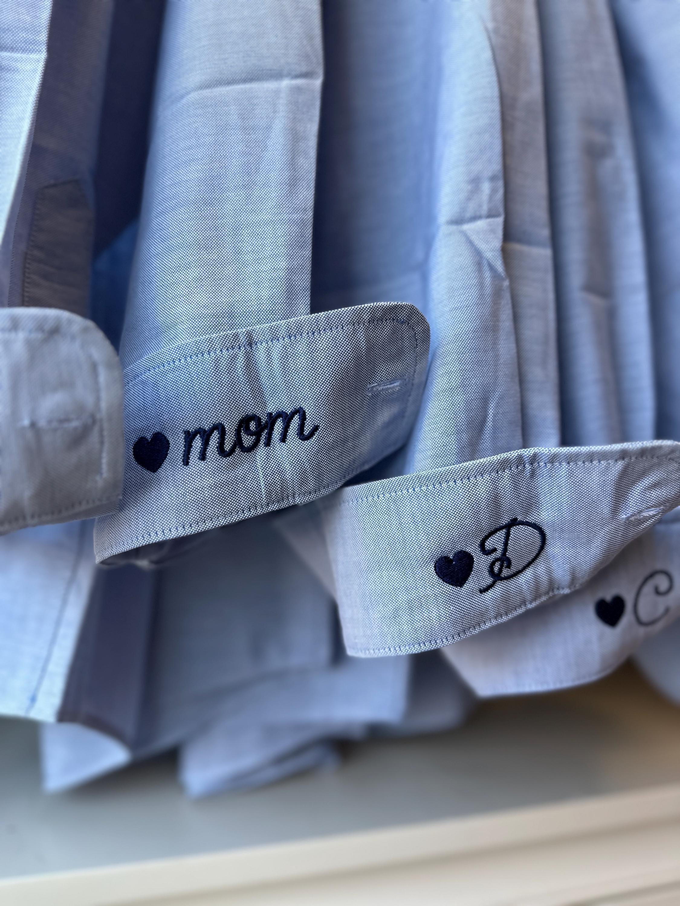 Personalized Oxford Shirt - Embroidered Cuff, Oversized Mens Fit, Bridal Party Gift
