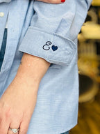 Personalized Oxford Shirt - Embroidered Cuff, Oversized Mens Fit, Bridal Party Gift