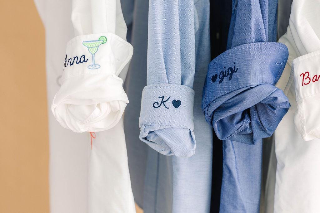 Personalized Oxford Shirt - Embroidered Cuff, Oversized Mens Fit, Bridal Party Gift