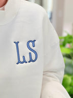 Mock Neck Sweatshirt - Custom Initials, Two Tone Embroidery, Relaxed Fit