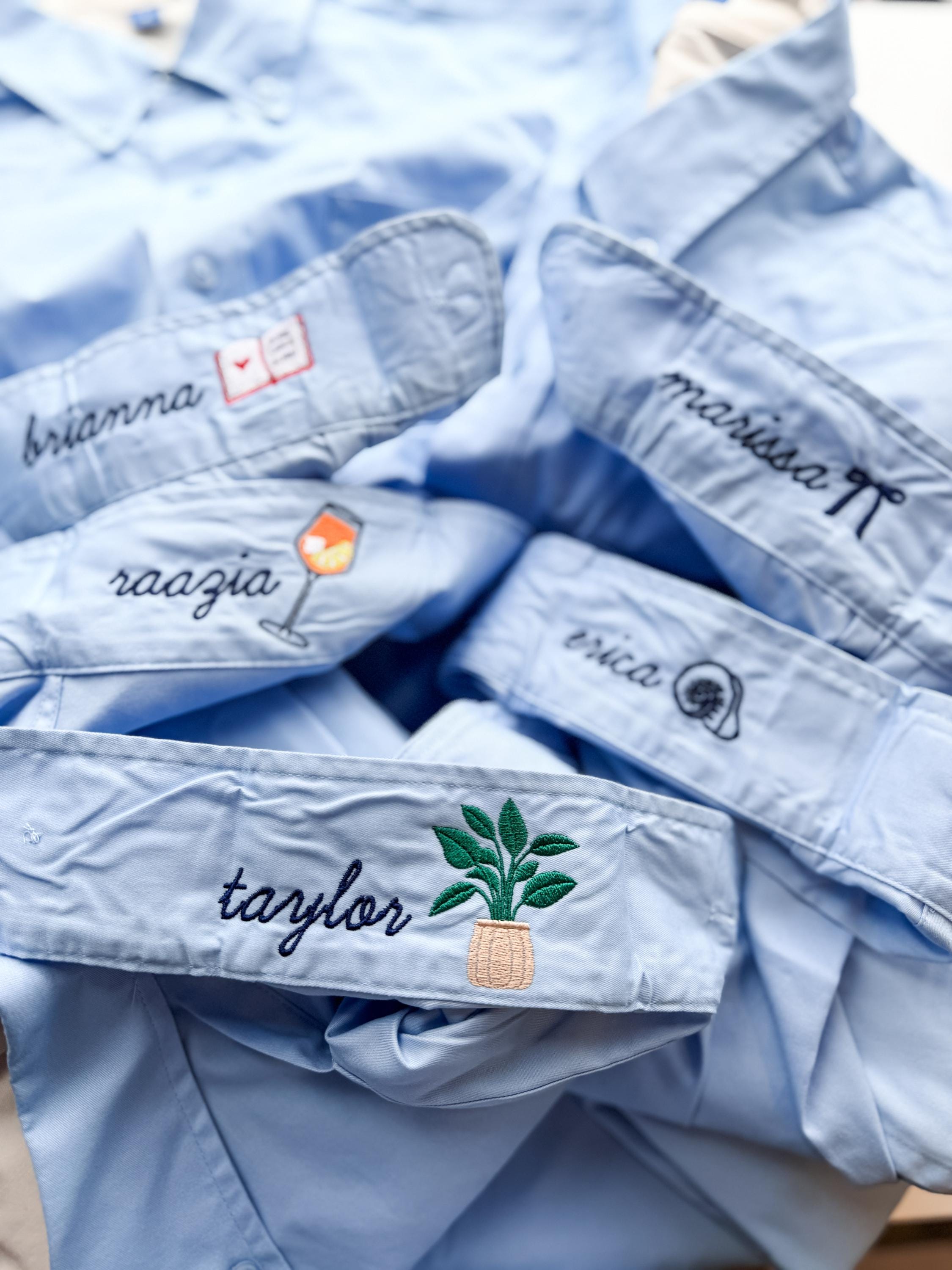 Personalized Button Up Shirt – Oversized Mens Fit Shirt With Embroidered Cuff Detail