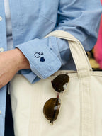 Personalized Oxford Shirt - Embroidered Cuff, Oversized Mens Fit, Bridal Party Gift
