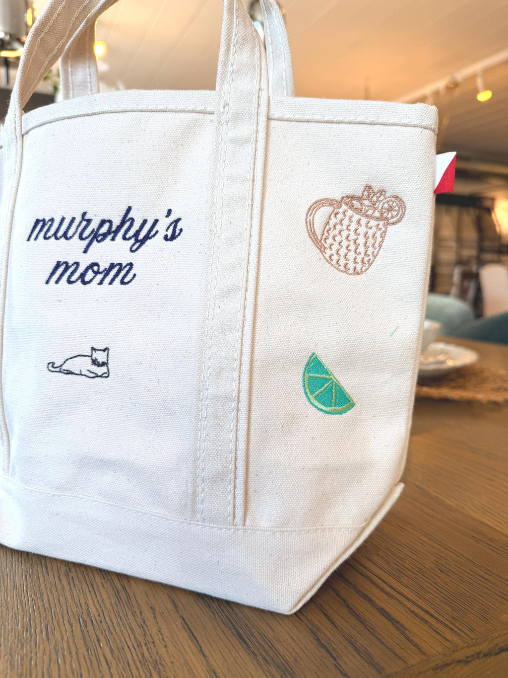 Mini Canvas Tote - Personalized Embroidered Boat Bag for Bachelorette Party