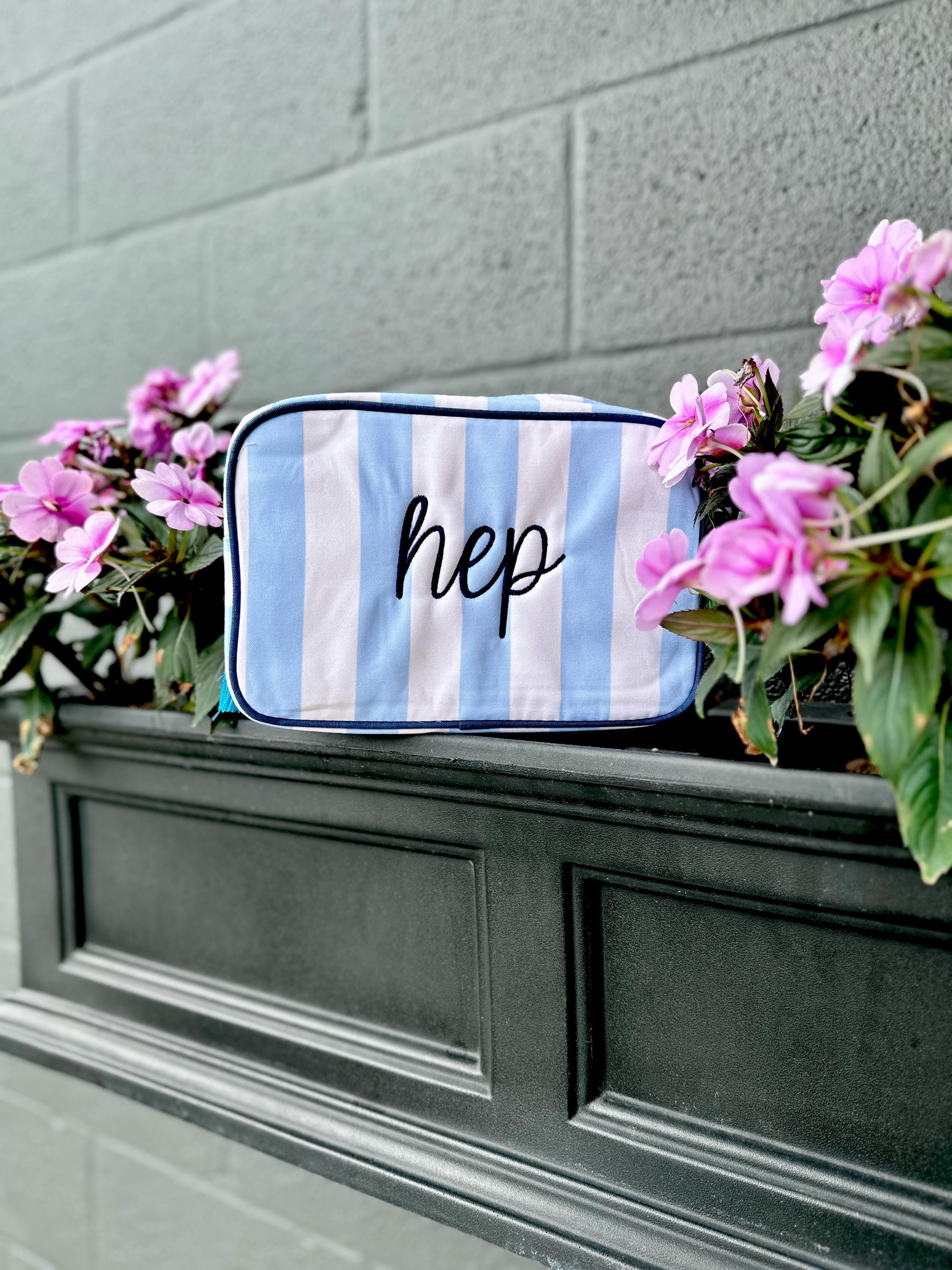 Mahjong Tile Pouch - Preppy Travel Bag With Tassels | Embroidered Pencil Case
