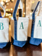 Personalized Wine Tote - Monogram Wine Bag With Removable Velcro Dividers