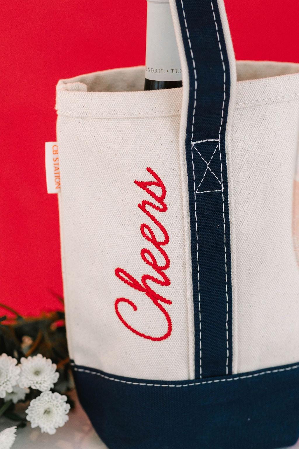 Personalized Wine Tote - Monogram Wine Bag With Removable Velcro Dividers