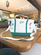 Custom Crossbody Tote - Embroidered Canvas Bag With Adjustable Strap & Zipper Closure