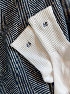 Personalized Embroidered Socks - Custom Crew Socks With Initials & Bow Design