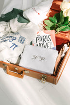 Embroidered Makeup Bag – Personalized Spa Pouch | Waffle Weave Cosmetic Case