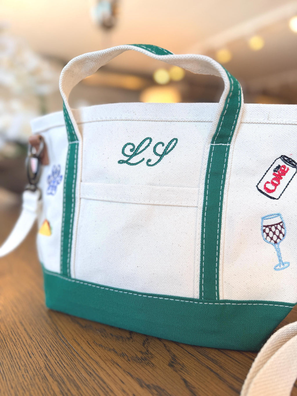 Custom Crossbody Tote - Embroidered Canvas Bag With Adjustable Strap & Zipper Closure