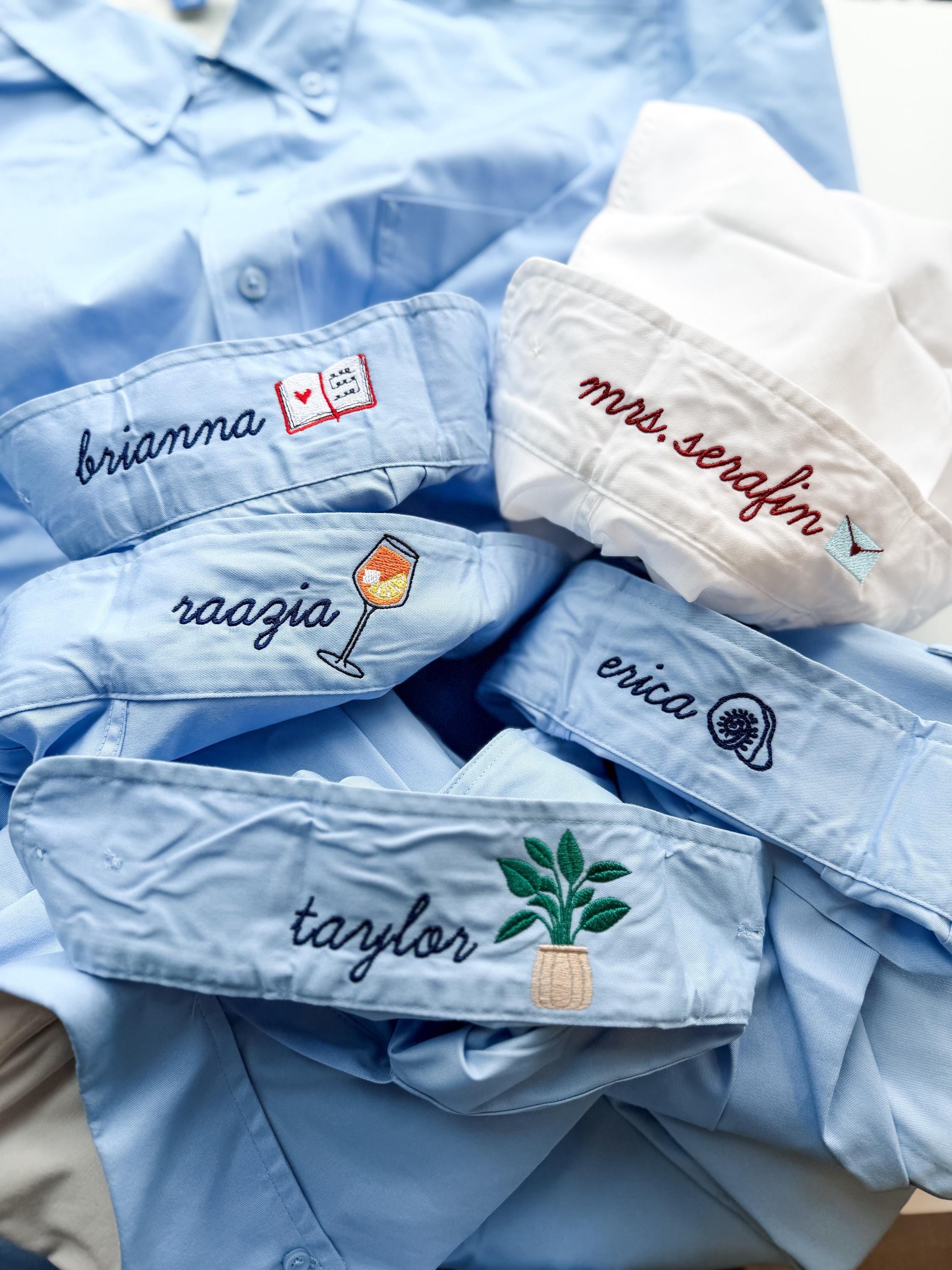 Personalized Button Up Shirt – Oversized Mens Fit Shirt With Embroidered Cuff Detail