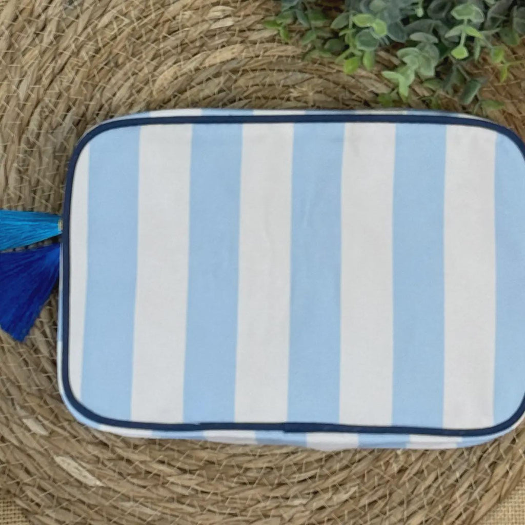 Mahjong Tile Pouch - Preppy Travel Bag With Tassels | Embroidered Pencil Case