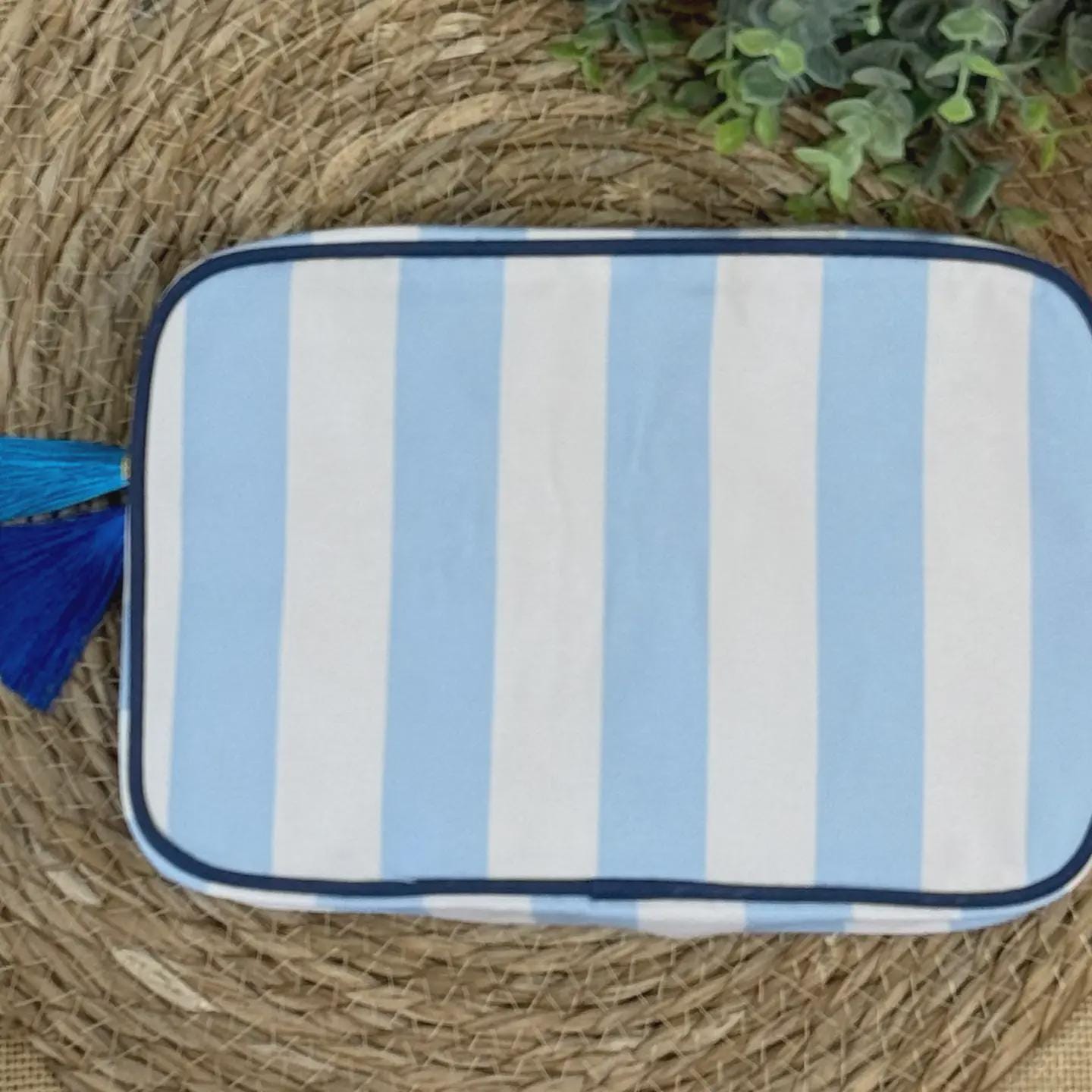 Mahjong Tile Pouch - Preppy Travel Bag With Tassels | Embroidered Pencil Case
