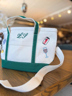 Custom Crossbody Tote - Embroidered Canvas Bag With Adjustable Strap & Zipper Closure