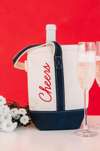 Personalized Wine Tote - Monogram Wine Bag With Removable Velcro Dividers
