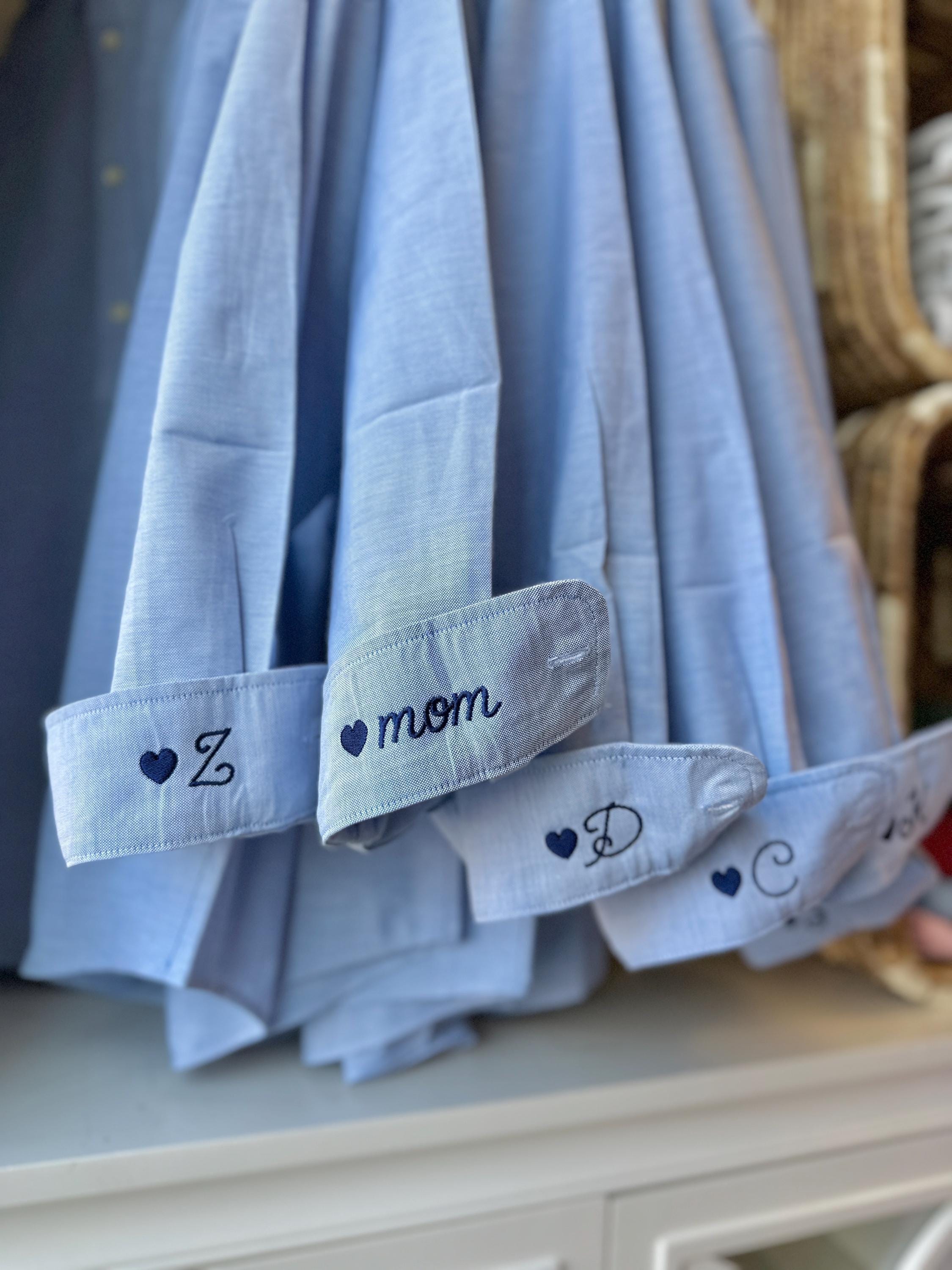 Personalized Oxford Shirt - Embroidered Cuff, Oversized Mens Fit, Bridal Party Gift
