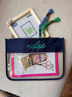 Clear Vinyl Pouch - Personalized Embroidered Project Accessory Bag for Needlepoint & Mahjong