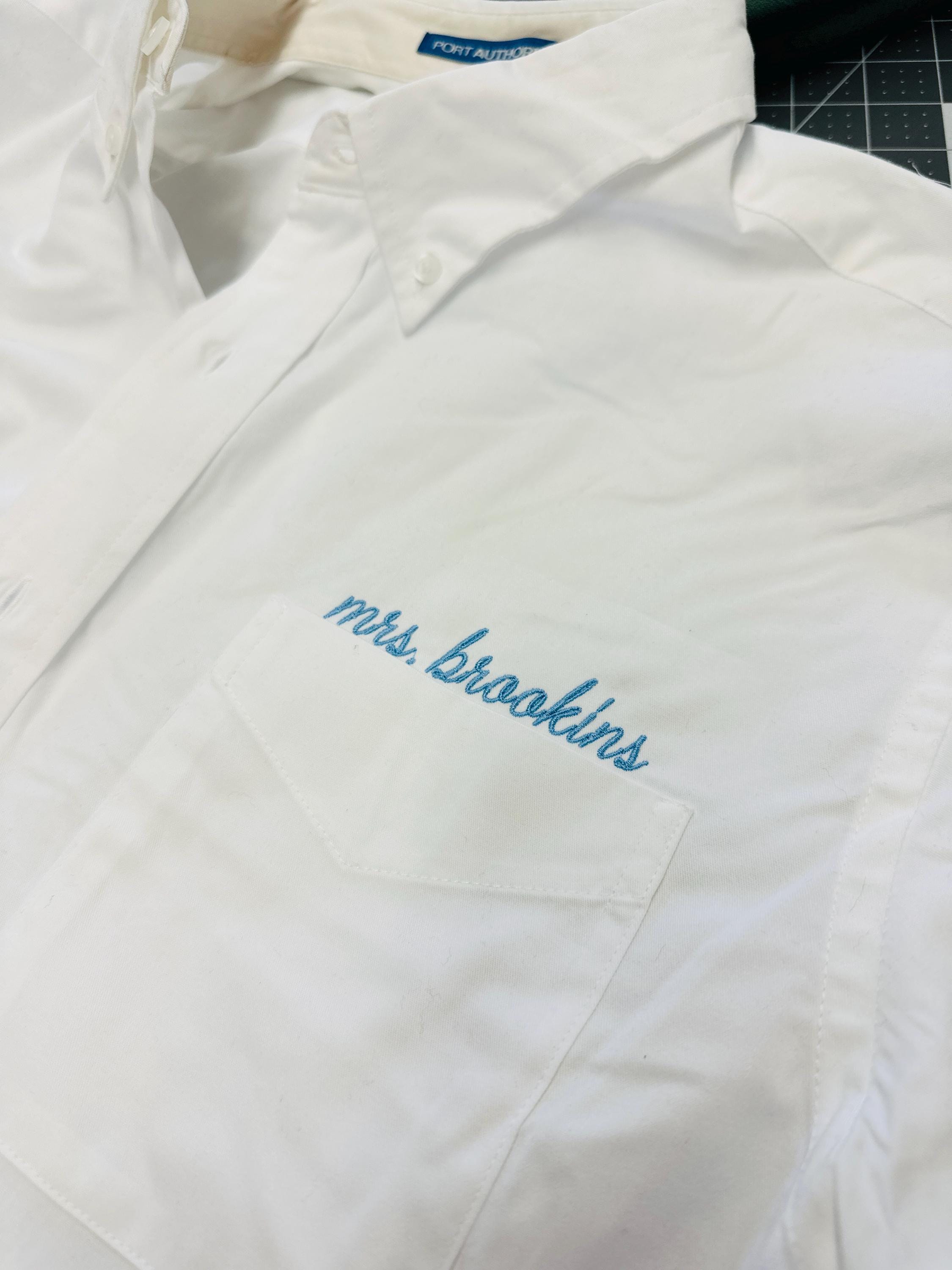 Embroidered Button Down - Bridal Party Shirts | Custom Monogram Oxford Shirt