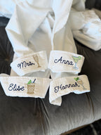 Embroidered Bridal Shirt - Custom Button Down With Personalized Cuff Embroidery