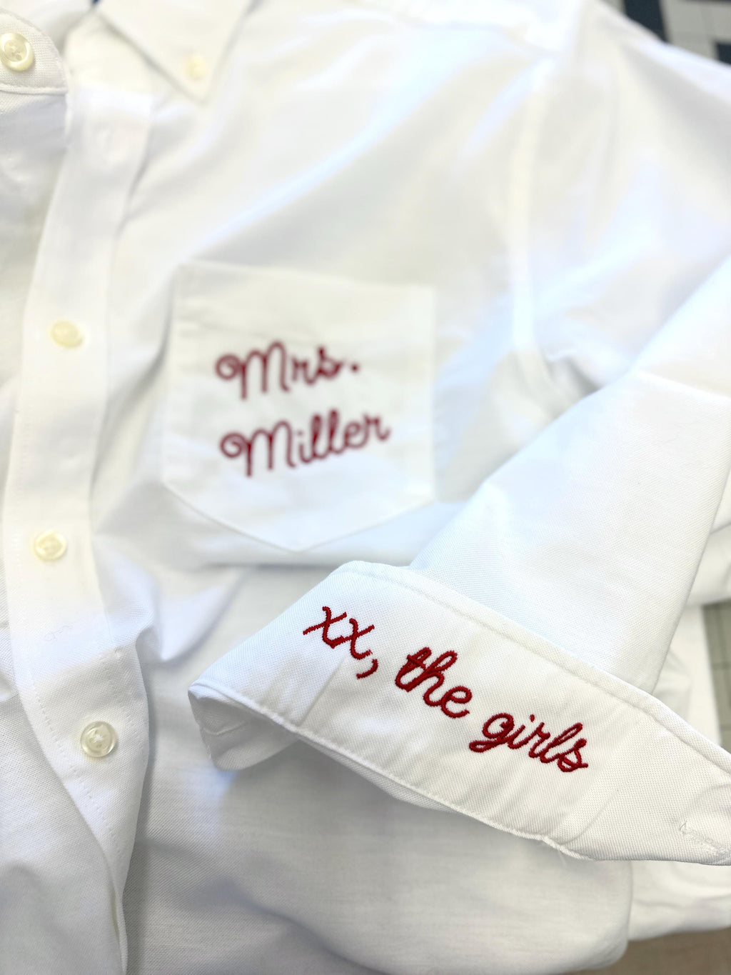 Embroidered Button Down - Personalized Bridal Party Shirts | Wrinkle Resistant Oxford Blend
