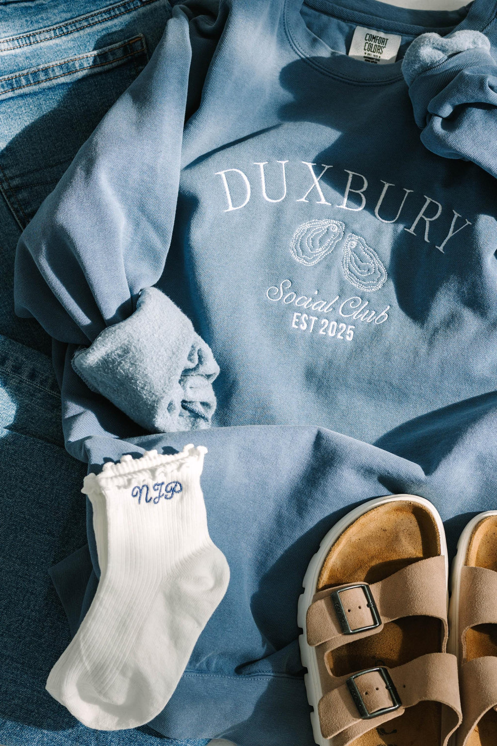Personalized Embroidered Socks - Custom Crew Socks With Initials & Bow Design