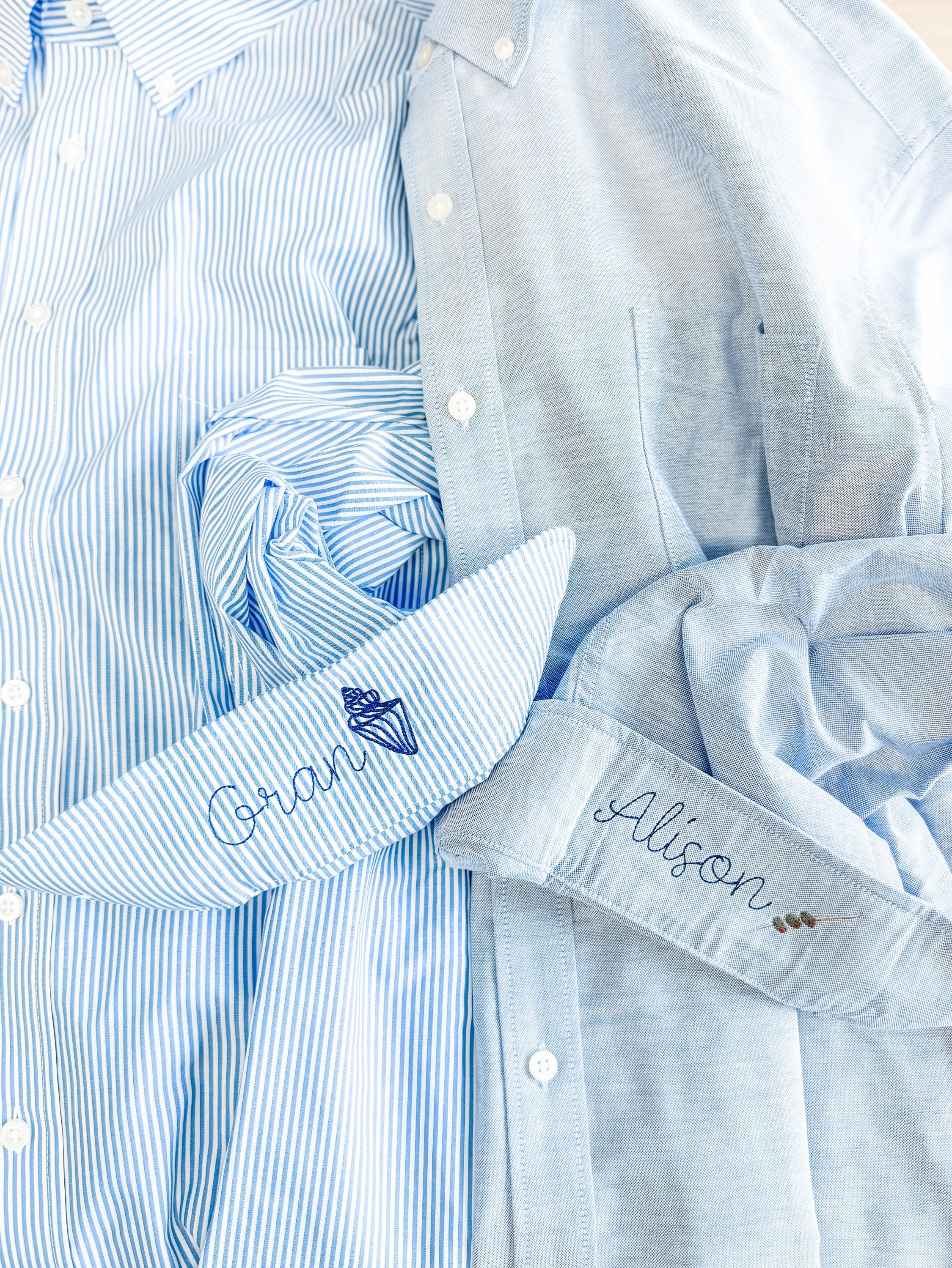 Personalized Button Up Shirt – Oversized Mens Fit Shirt With Embroidered Cuff Detail