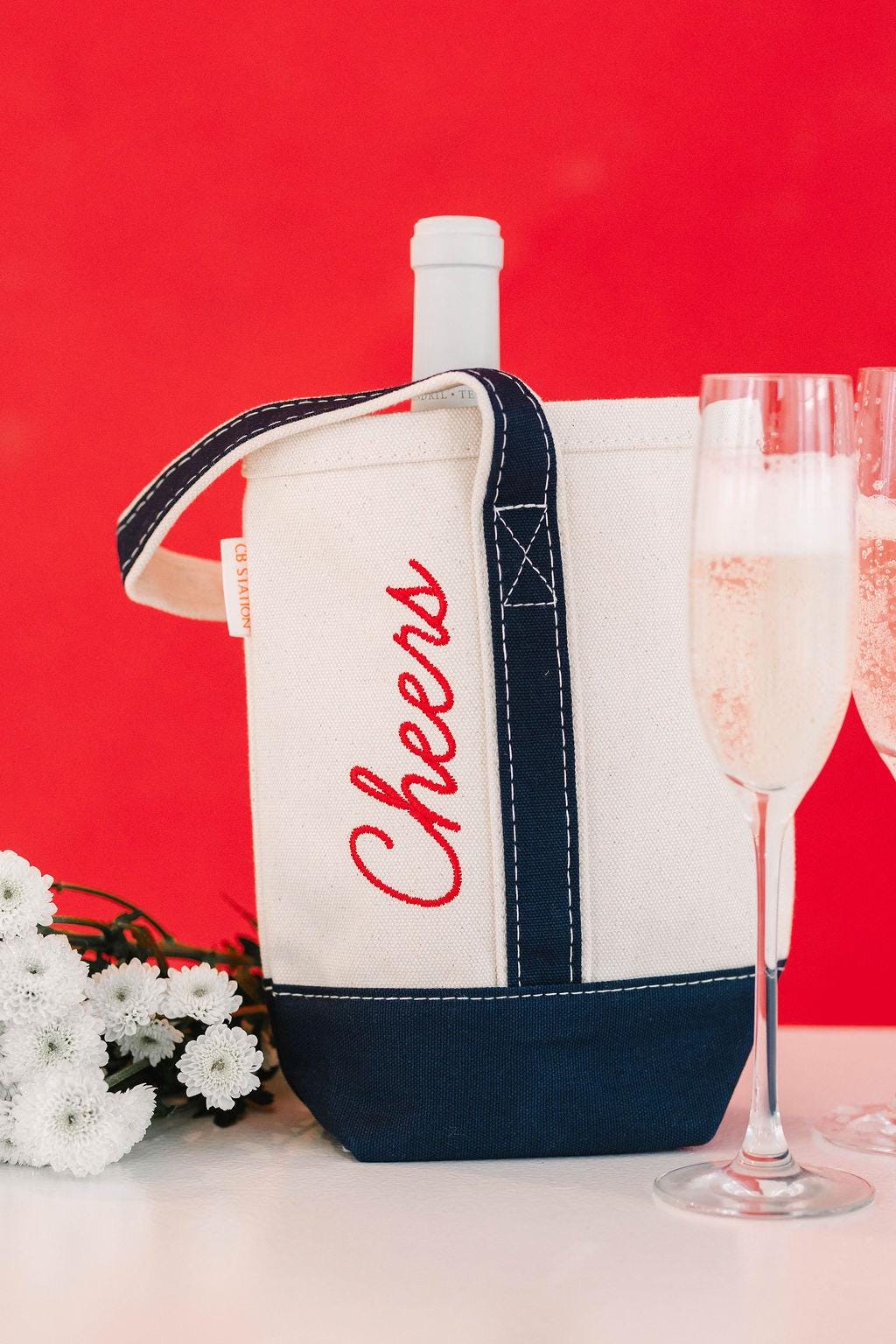 Personalized Wine Tote - Monogram Wine Bag With Removable Velcro Dividers