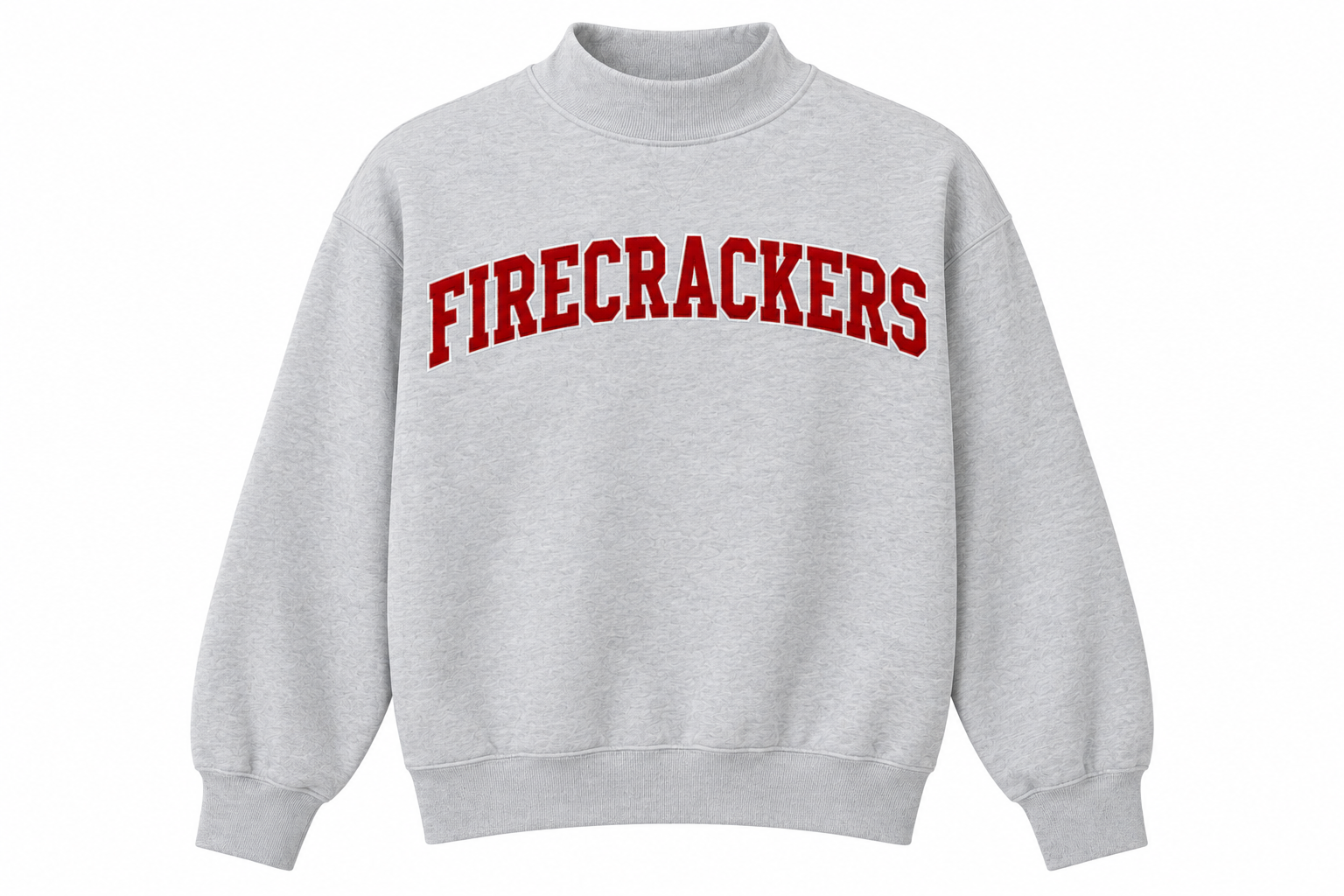 Firecracker Applique Mock Neck Sweatshirt