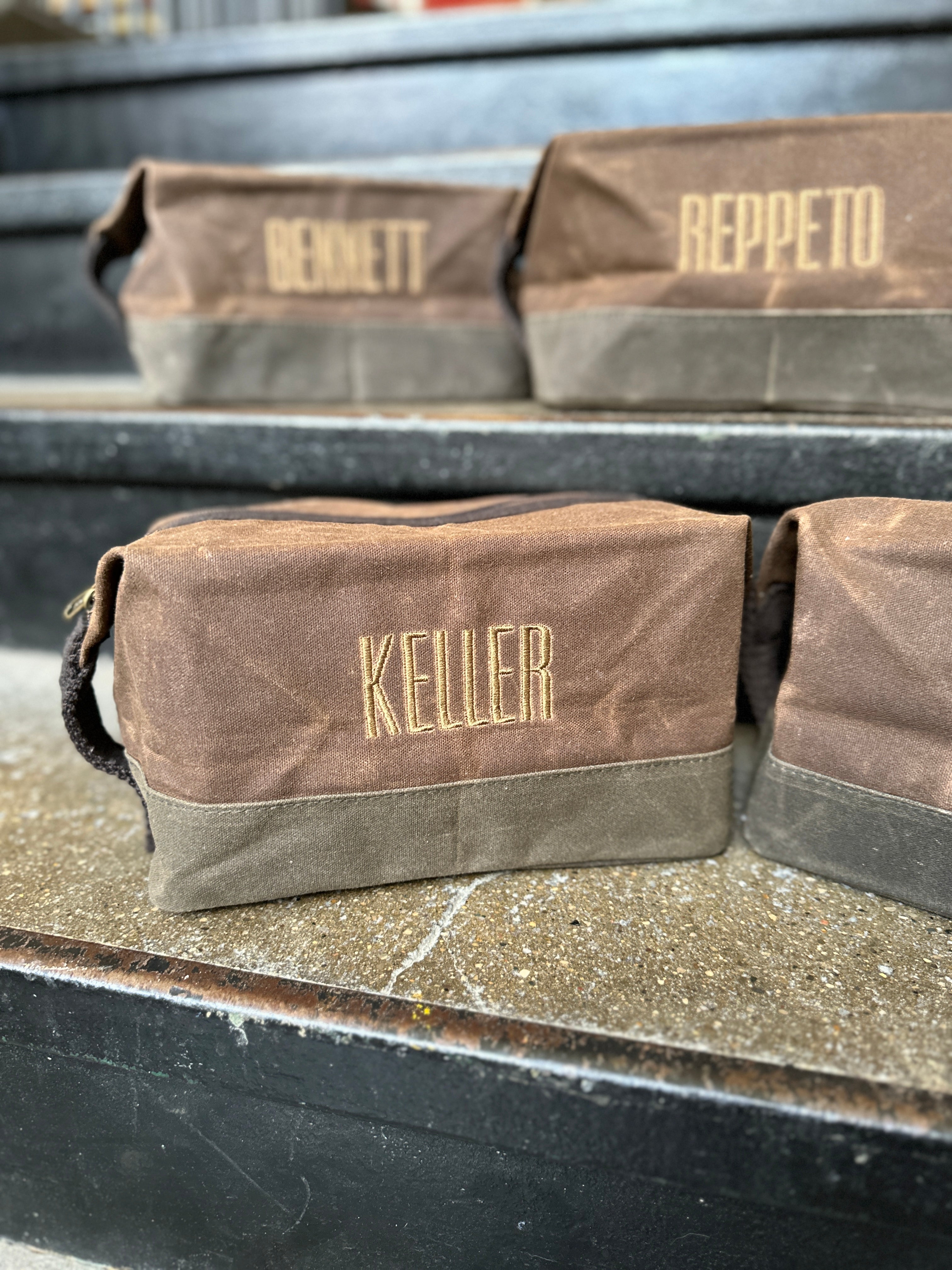 The Owen Mens Waxed Dopp Kit Travel Toiletry Bag