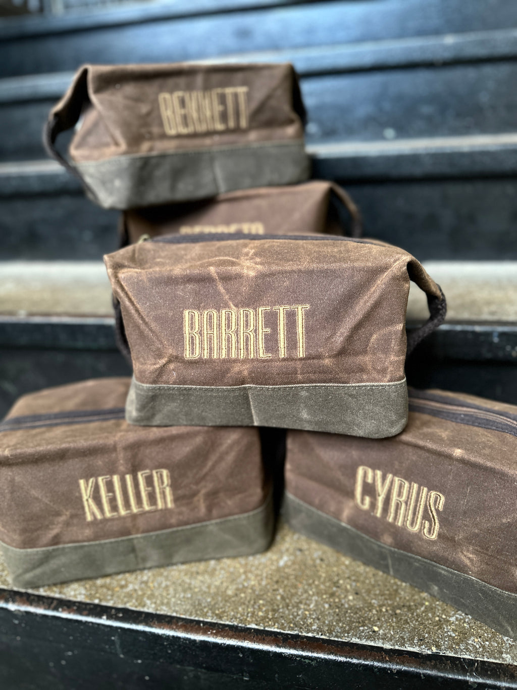 The Owen Mens Waxed Dopp Kit Travel Toiletry Bag