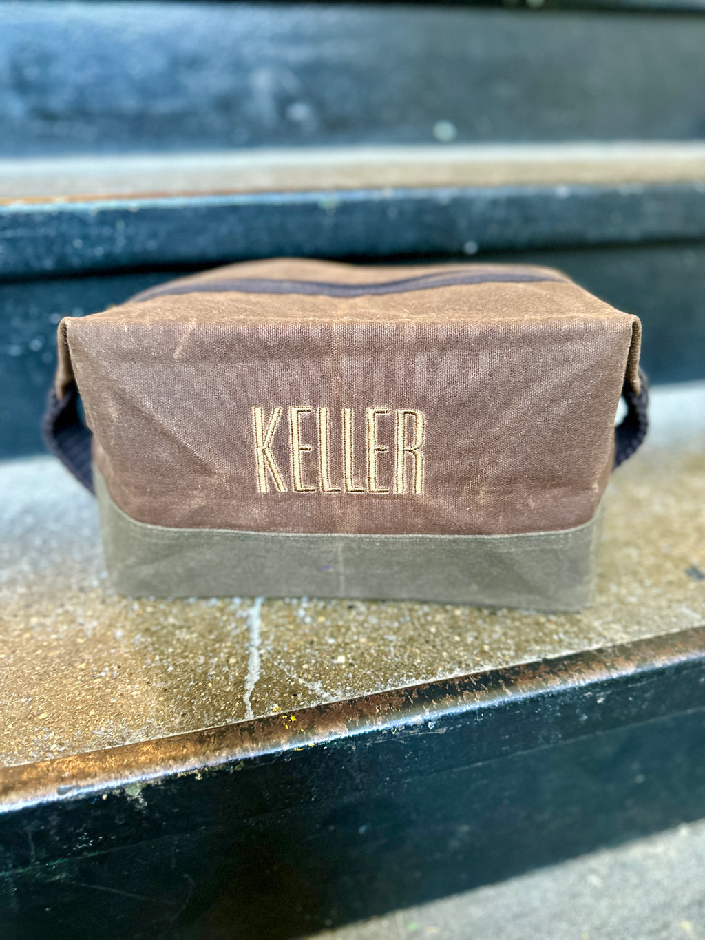 The Owen Mens Waxed Dopp Kit Travel Toiletry Bag