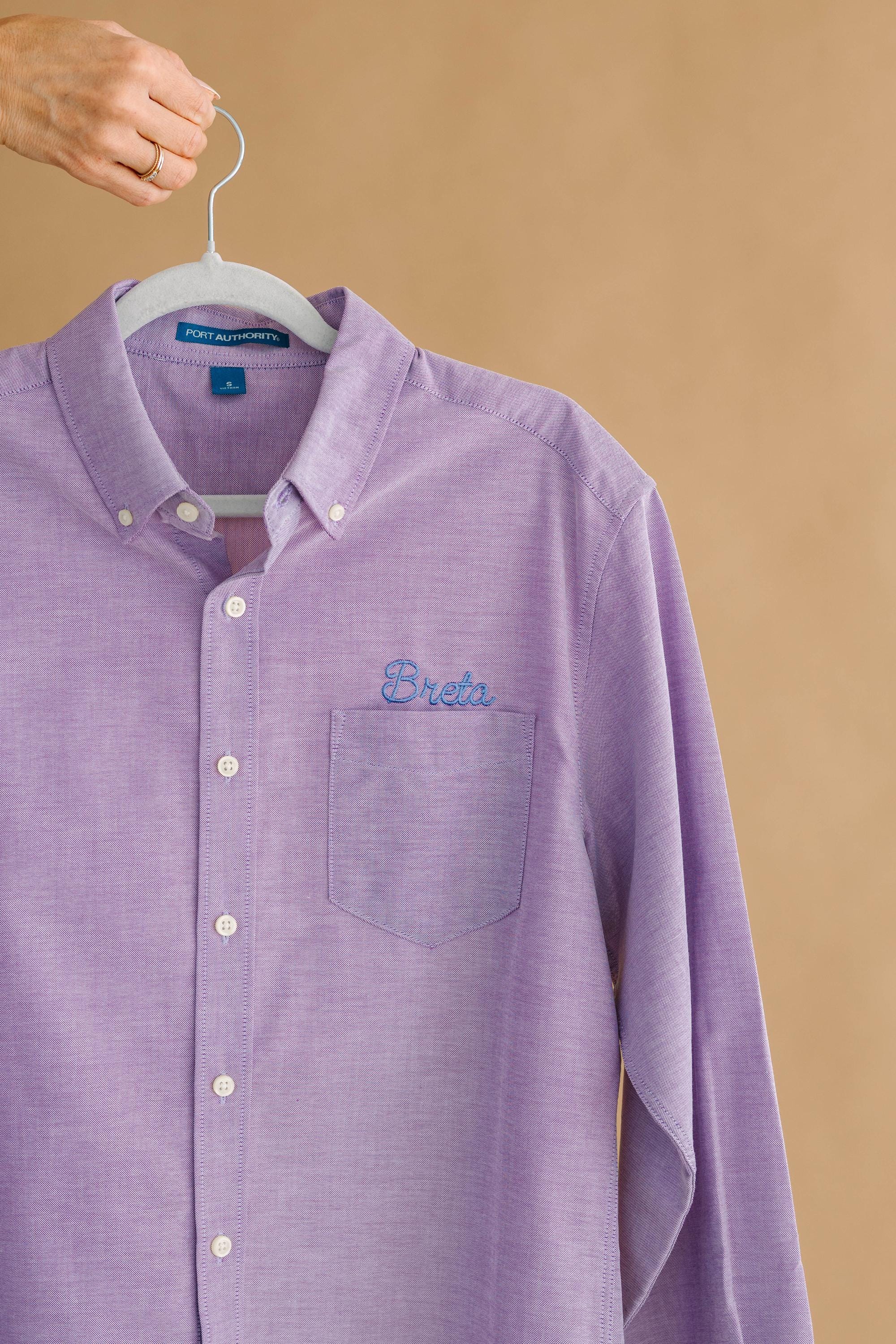 Embroidered Button Down - Bridal Party Shirts | Custom Monogram Oxford Shirt