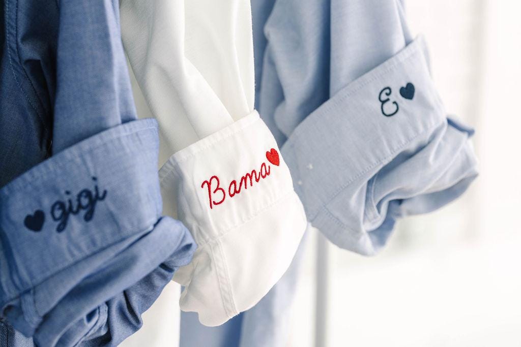 Personalized Oxford Shirt - Embroidered Cuff, Oversized Mens Fit, Bridal Party Gift