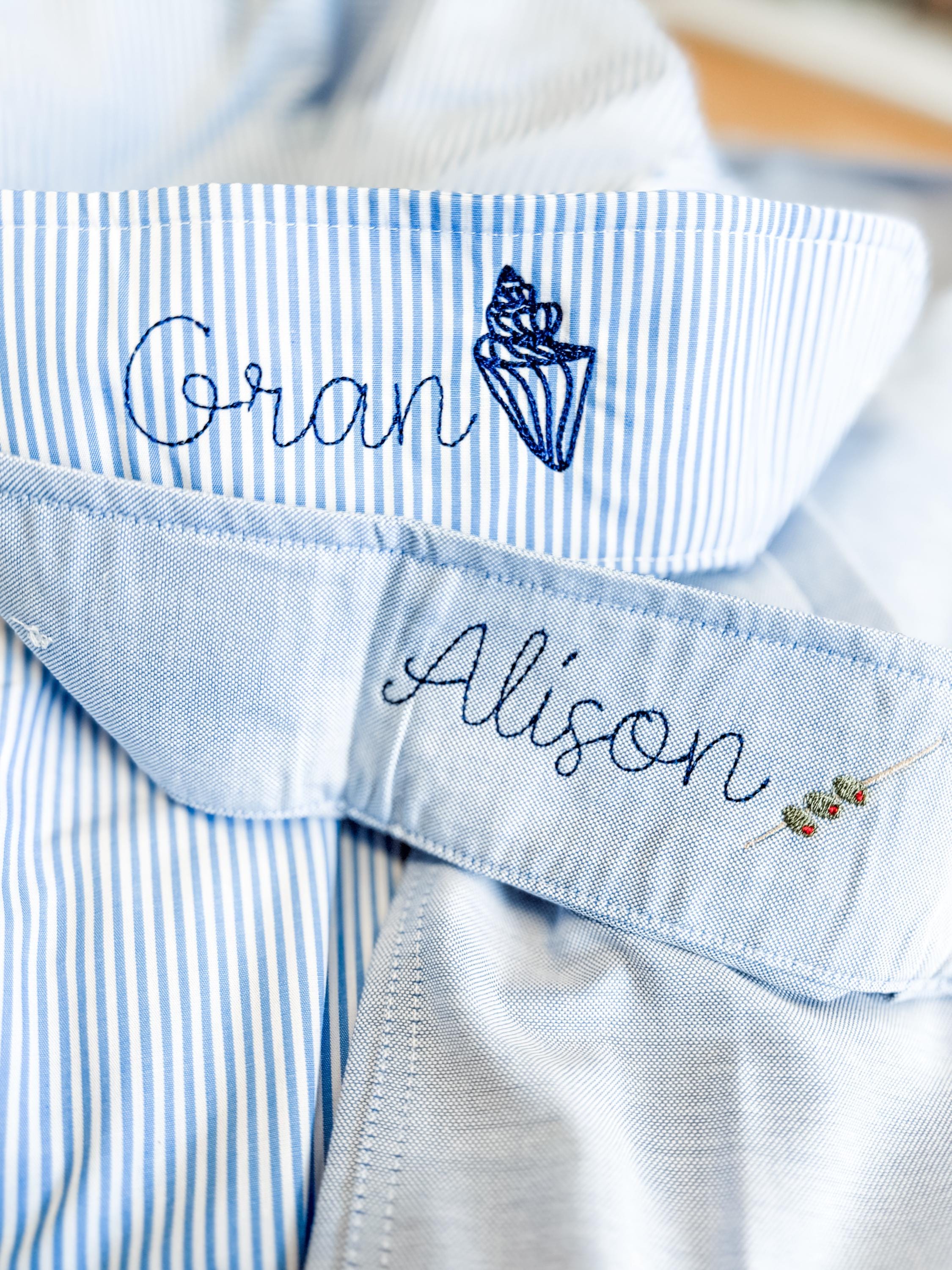 Personalized Button Up Shirt – Oversized Mens Fit Shirt With Embroidered Cuff Detail