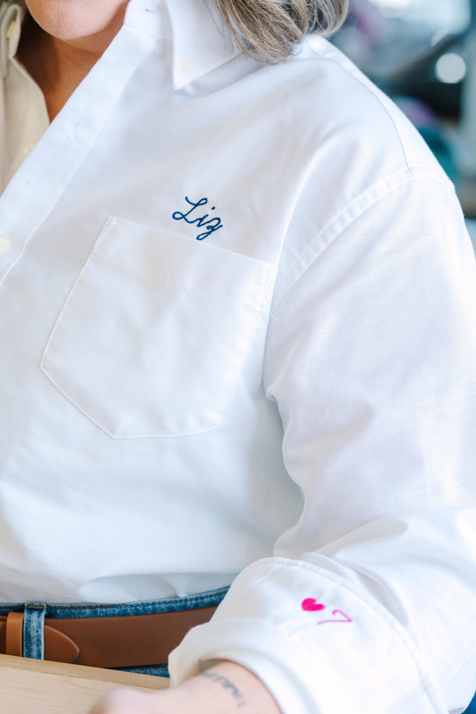 Embroidered Button Down - Personalized Bridal Party Shirts | Wrinkle Resistant Oxford Blend