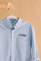 Embroidered Button Down - Personalized Bridal Party Shirts | Wrinkle Resistant Oxford Blend