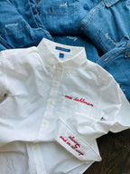 Embroidered Button Down - Personalized Bridal Party Shirts | Wrinkle Resistant Oxford Blend