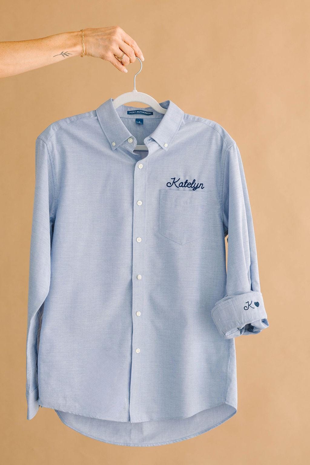 Embroidered Button Down - Personalized Bridal Party Shirts | Wrinkle Resistant Oxford Blend