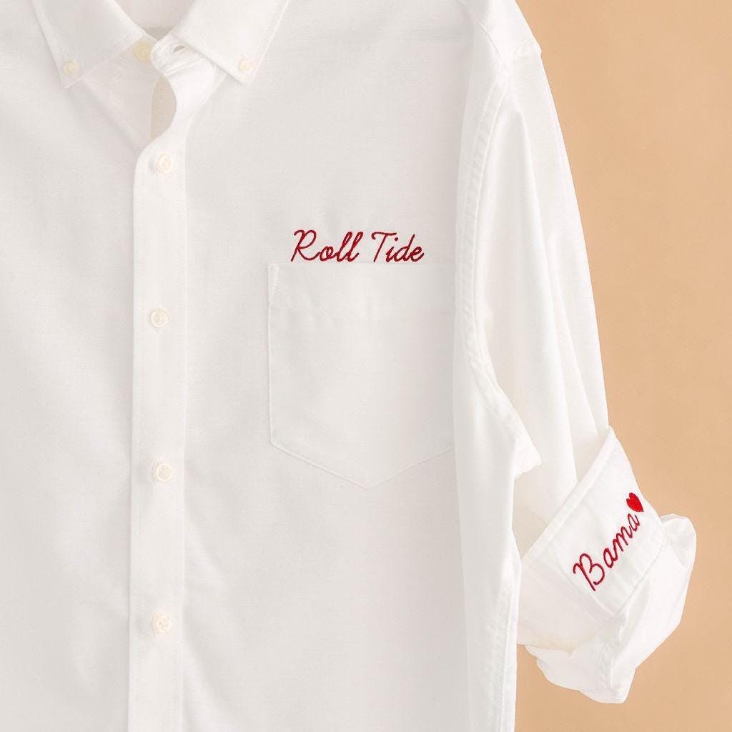 Embroidered Button Down - Personalized Bridal Party Shirts | Wrinkle Resistant Oxford Blend