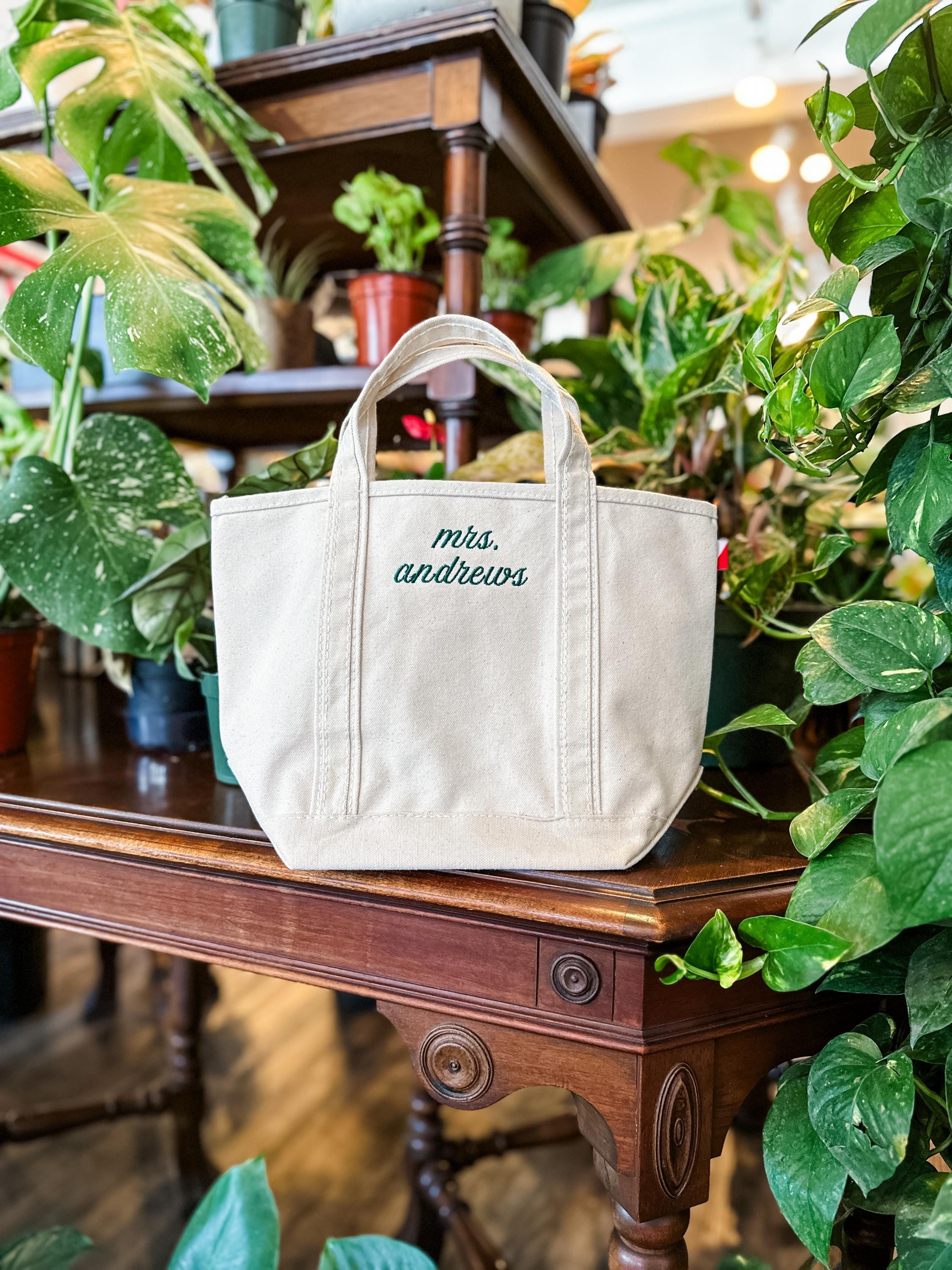 Mini Canvas Tote - Personalized Embroidered Bag | Custom Monogram Small Tote