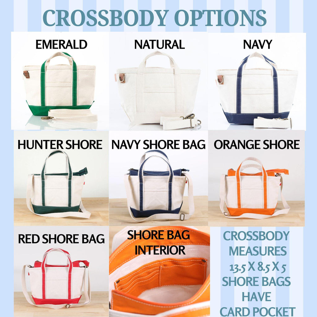 Custom Crossbody Tote - Embroidered Canvas Bag With Adjustable Strap & Zipper Closure