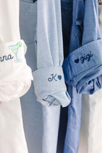 Personalized Oxford Shirt - Embroidered Cuff, Oversized Mens Fit, Bridal Party Gift