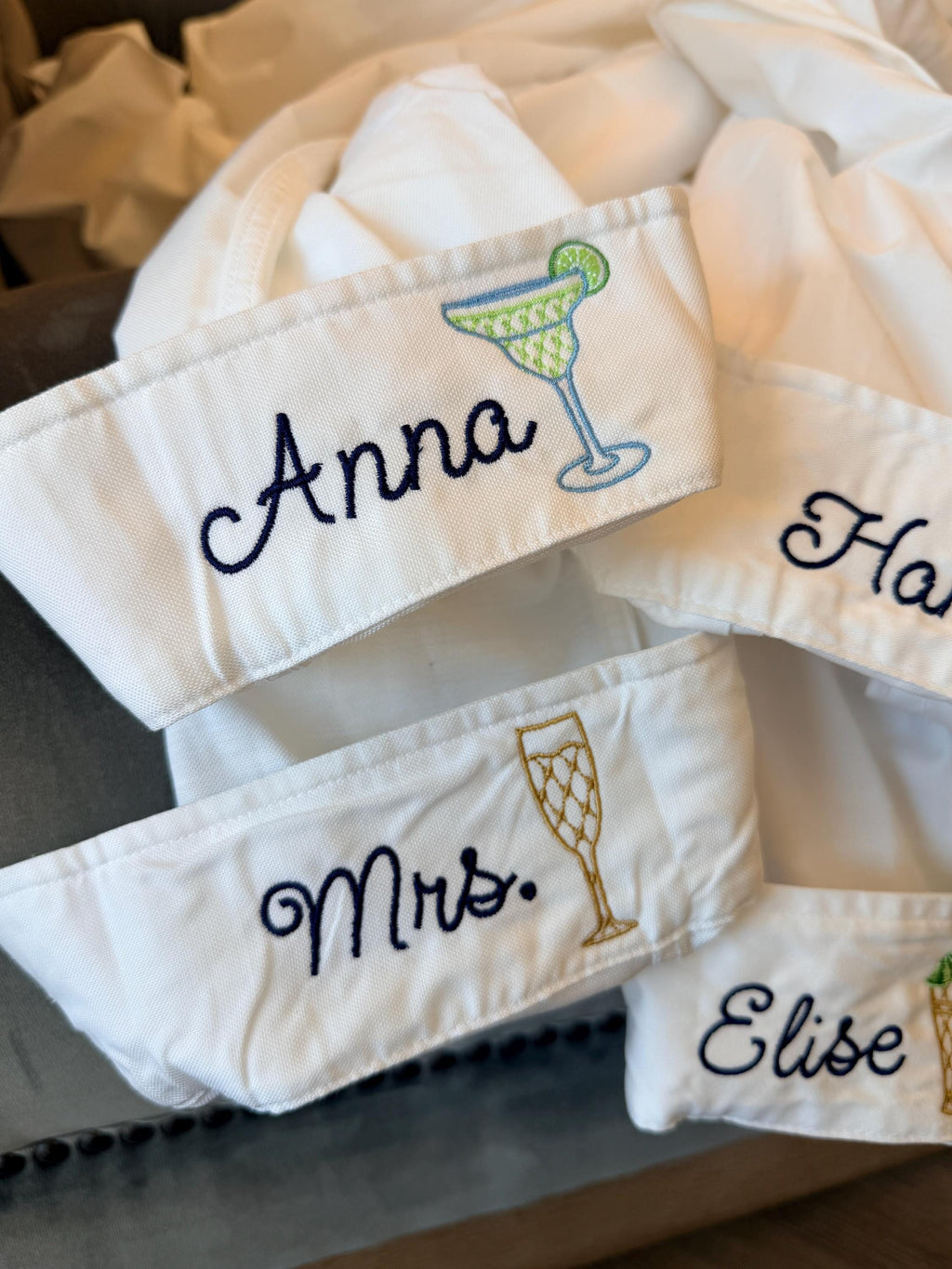 Embroidered Bridal Shirt - Custom Button Down With Personalized Cuff Embroidery