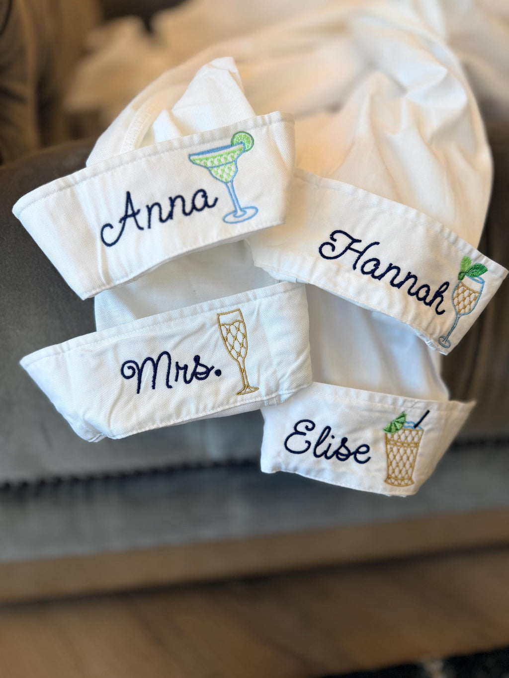 Embroidered Bridal Shirt - Custom Button Down With Personalized Cuff Embroidery
