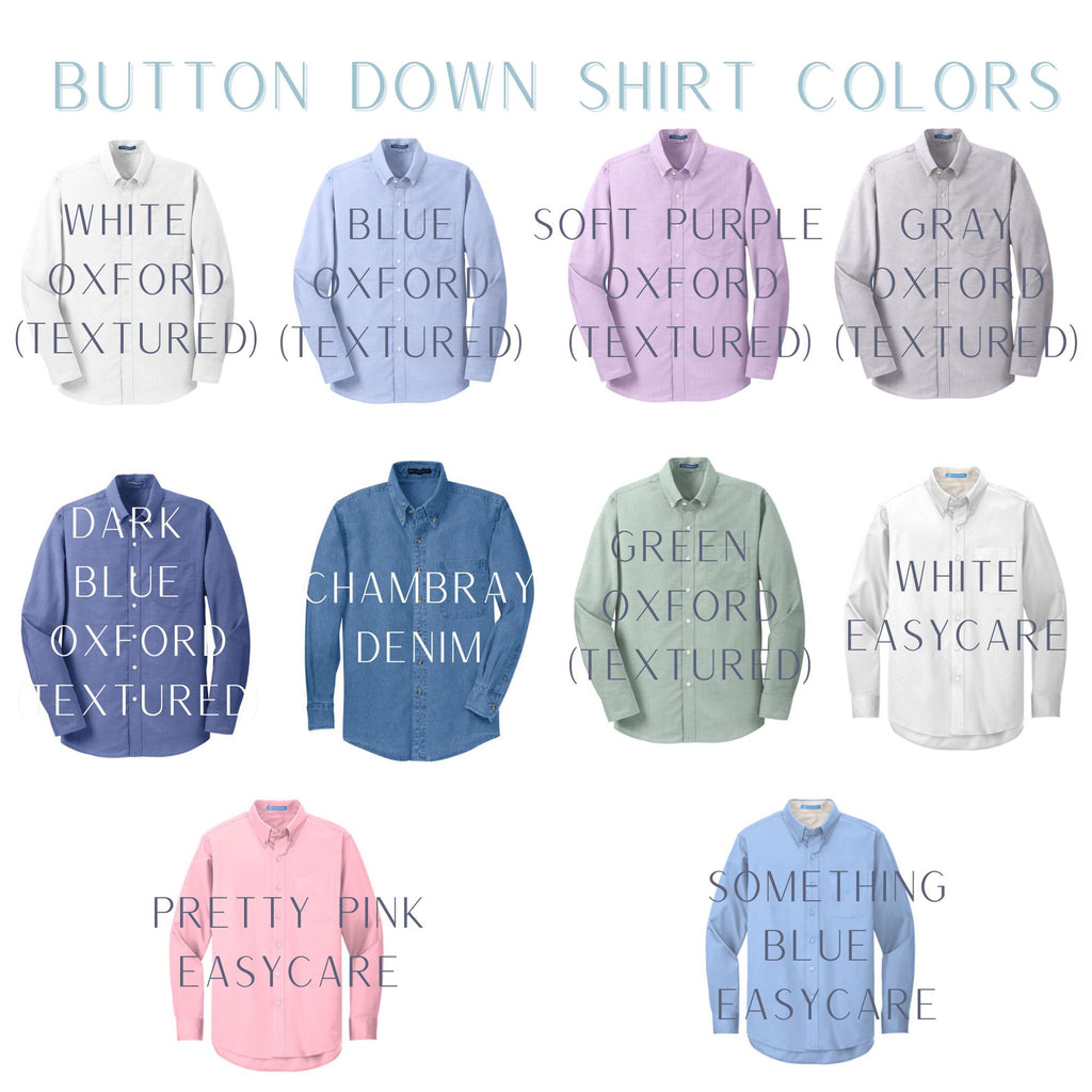 Button Down With Embroidered Cuff Detail, Button Down For Bridal Party, Minimalist Wedding Day Button Up Shirt, Mini Monogram Coastal Oxford