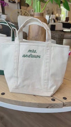 Mini Canvas Tote - Personalized Embroidered Bag | Custom Monogram Small Tote