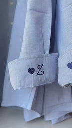 Personalized Oxford Shirt - Embroidered Cuff, Oversized Mens Fit, Bridal Party Gift