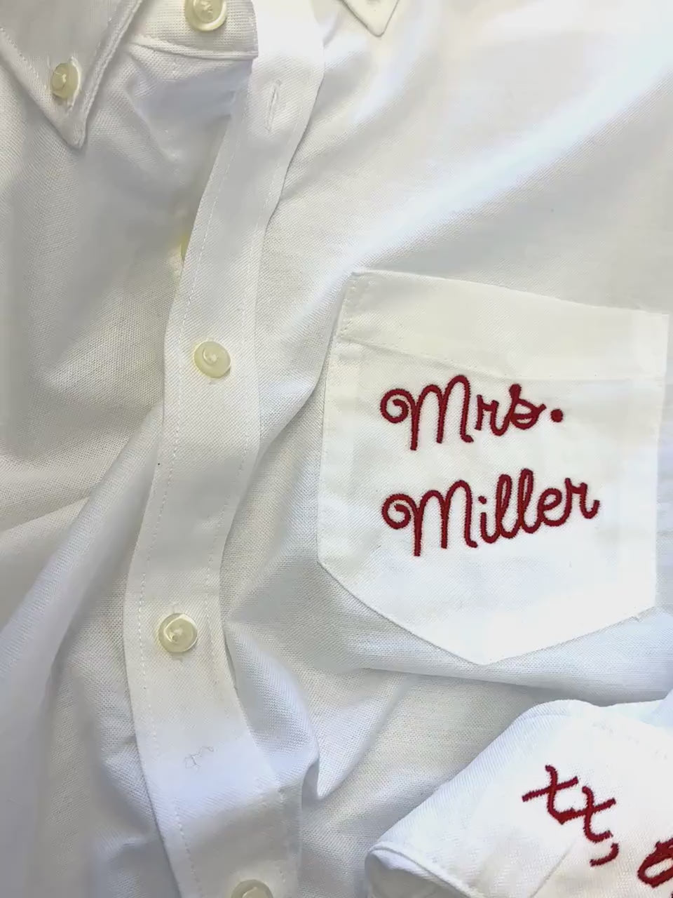 Embroidered Button Down - Personalized Bridal Party Shirts | Wrinkle Resistant Oxford Blend