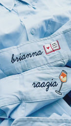 Personalized Button Up Shirt – Oversized Mens Fit Shirt With Embroidered Cuff Detail